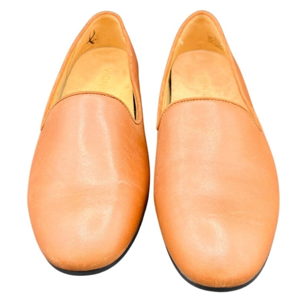 👠NEW  Vionic Willa II Tan Leather Flats Women’s 7.5 Comfort Arch Support